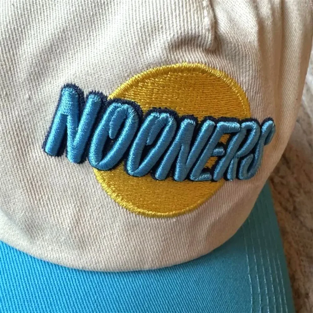 Barstool Sports High Noon Nooners Hat Cream Blue Snapback Cap Trucker Retro